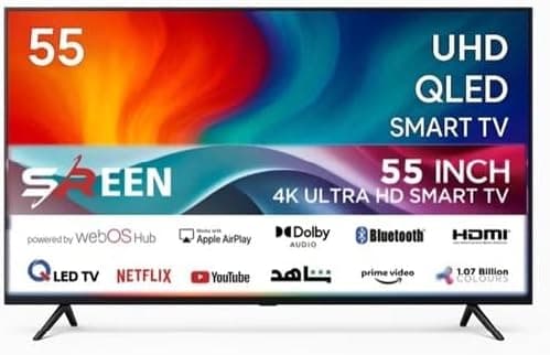 شاشة سرين 55 بوصة QLED سمارت 4K UHD أفضل عرض