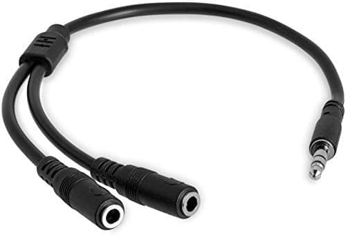 AUX- Audio Splitter Jack Y Aux Adapter,3.5mm Male to Female Headset Stereo Aux Splitter Cable headphone double plug for Laptop, USB