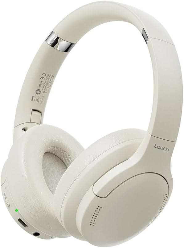 toocki Bluetooth 5.3 Foldable Headphones 40mm Speaker 26Hr Battery