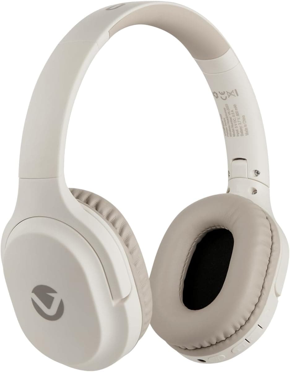 Volkano Pebble Series Bluetooth Headphones | 50-Hour Playtime | Wireless Over-Ear Comfort | Bluetooth 5.3 | Hands-Free Calling | Foldable Design | Wired + Wireless | Khaki