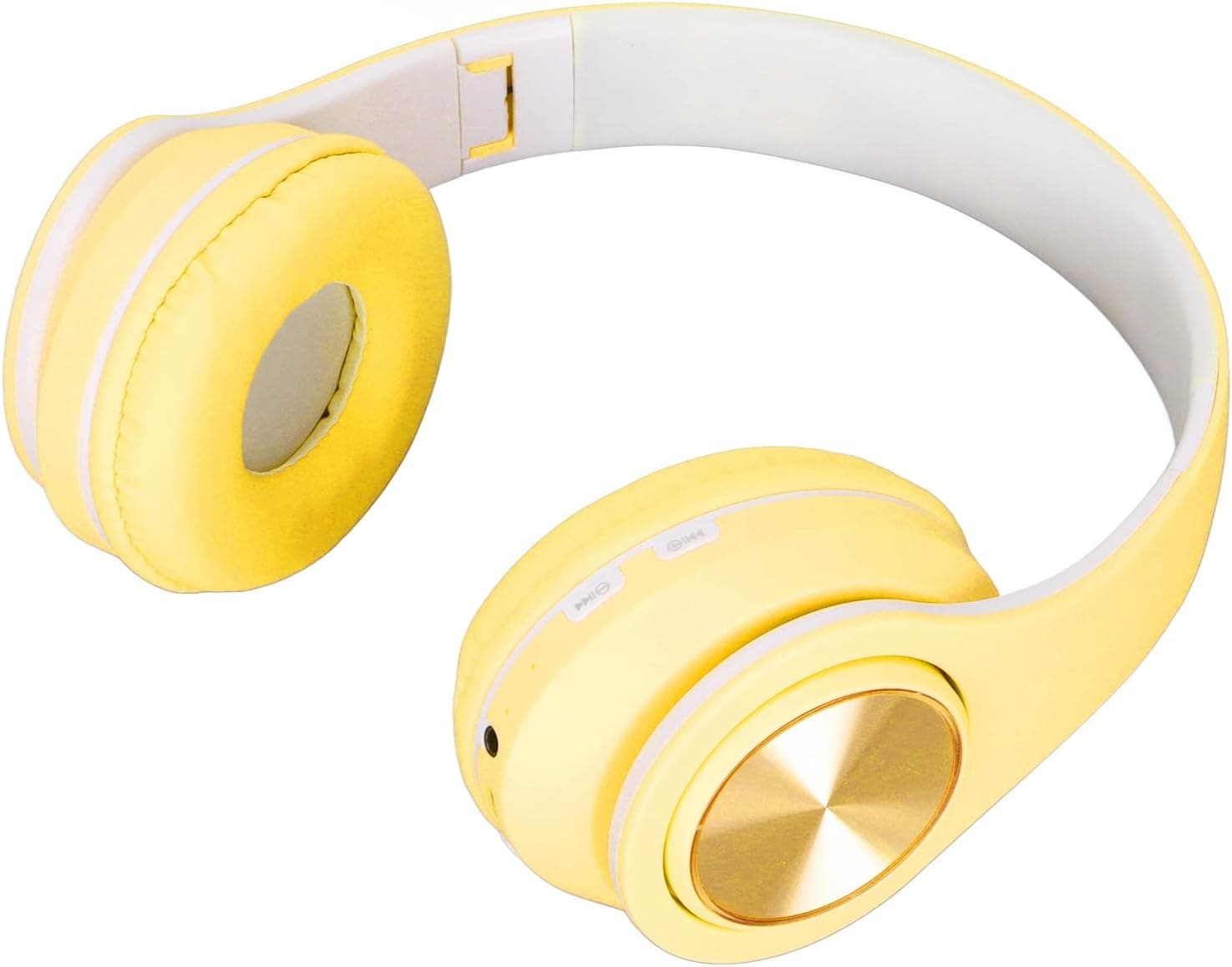 Hamwesh Over Ear Headphones 40mm Speaker Bluetooth 5.0 Gaming Headphones Studio with Foldable Design - White (2 Pack)