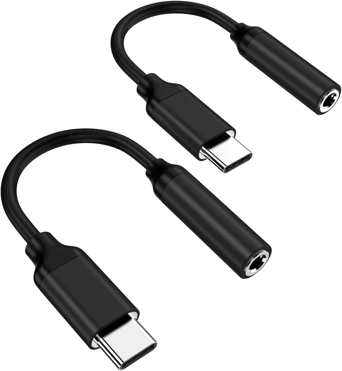 USB Type-C to 3.5mm AUX Headphone Jack Adapter, Black, Lossless Audio, for Hi-Fi Home Audio, Wired Headphones, Aux Speaker