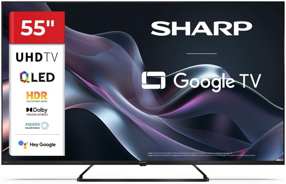Sharp 55-tumms QLED 4K Google TV™ Dolby Vision Dolby Atmos - BästaDeal