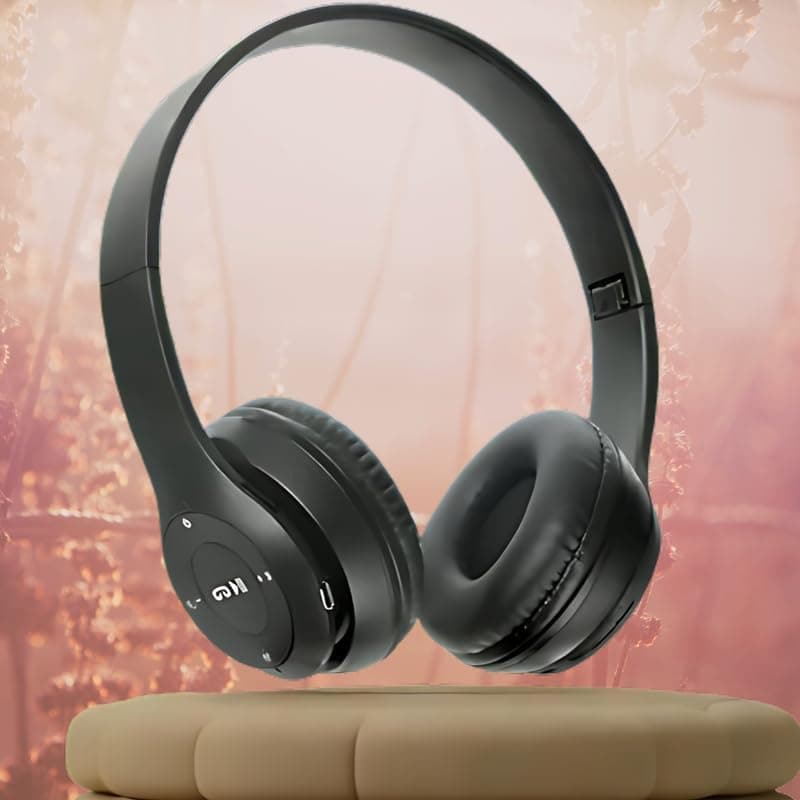 P47 Wireless Over Ear Bluetooth Headphones with Mic (Black) - INR 392.00