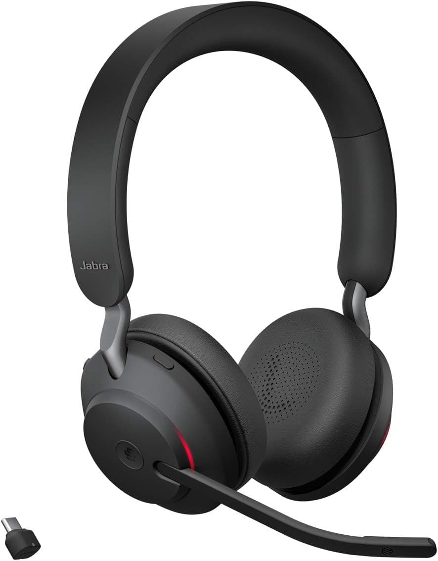 Jabra Evolve2 65، headset صوتي وبرقصي مع التكميمات الصحية، أزرق/أخضر/فني/فني/ 4 سطوات، USB-C