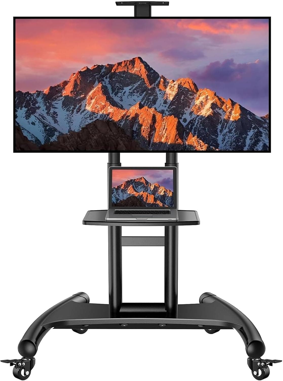 مدل TV Cart معروشات بحجم до 75 بوصة قابل للتعديل في الطول مع رف متحرك أفضل عرض