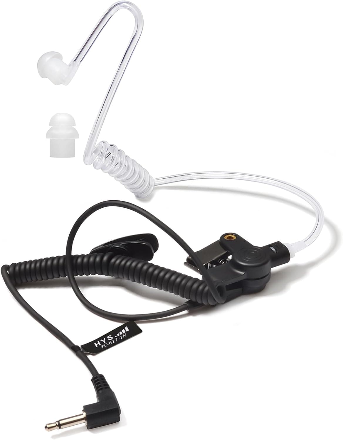HYS Earphones Sound Tube 3.5 mm Transparent mit Halterung