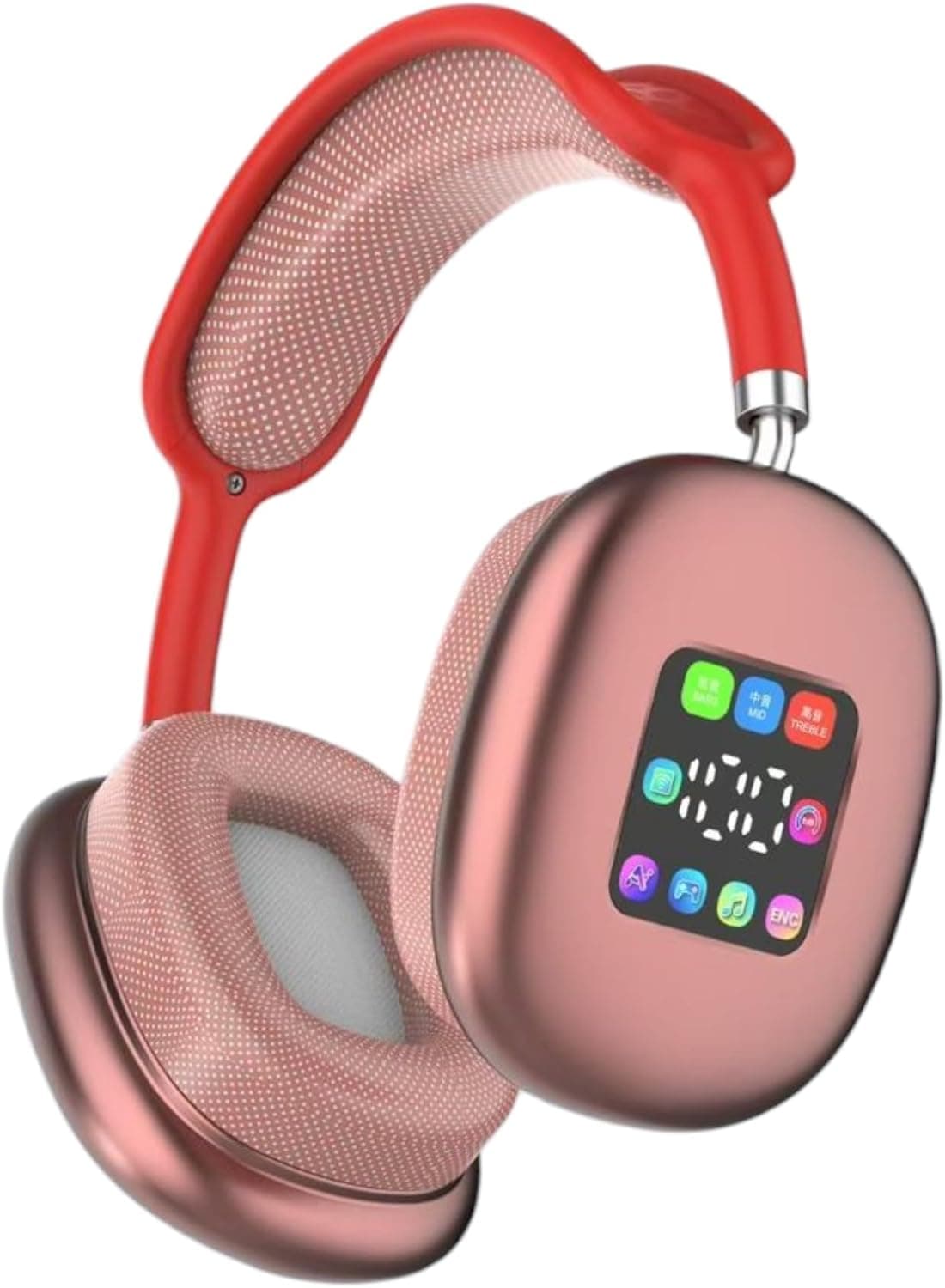Wireless Bluetooth Headphones، HearPure Sound, USB-C Charging, Havy Bass, Red