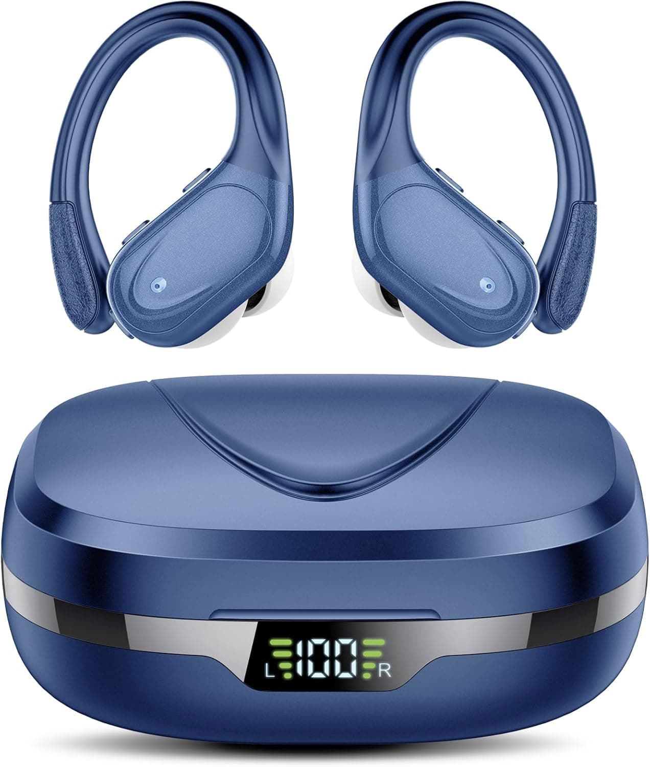 Cuffie Bluetooth Sport con Impedanza 5.3, Colore Blu Celeste 60H con LED Indicatore per Carica della Ricarica, Chiamata HD ENC e Comoda, Blu Light Blue