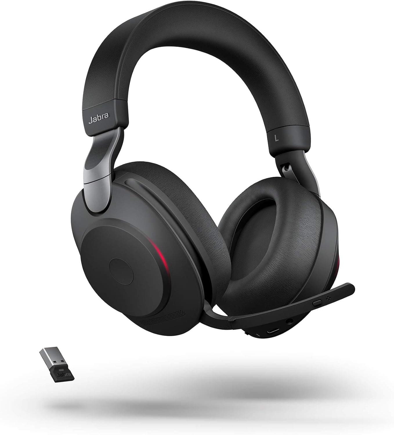 Jabra Evolve2 85Wireless PC Headset With Charging Stand - Noise Cancelling Stereo Headphones With Long-Lasting Battery