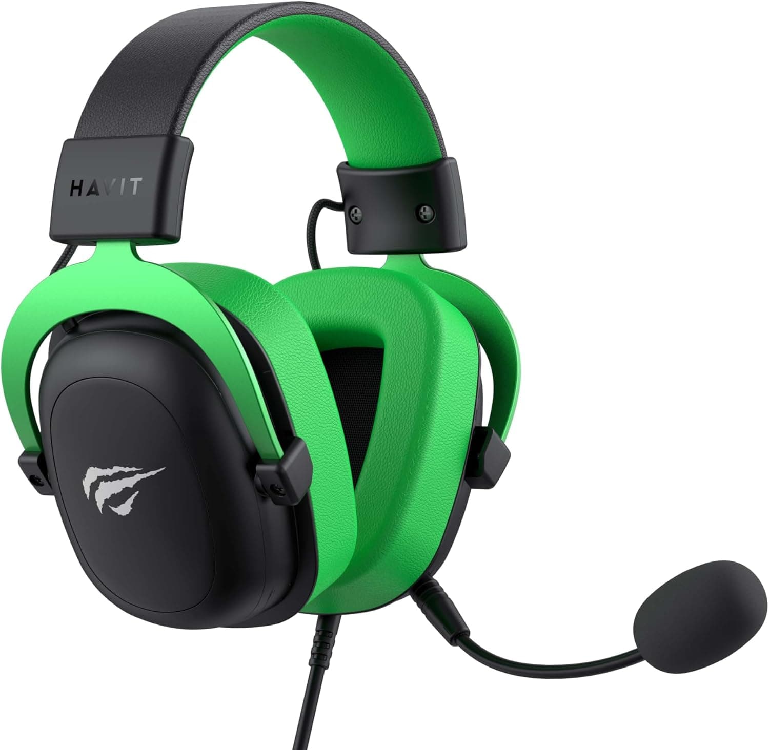 Havit HV-H2002d Green Gamer Headphone Earphone with Microphone, Speaker 53mm, Plug 3, 5mm: Compatible with Xbox ONE and PS4, Color Green, Wired, On Ear