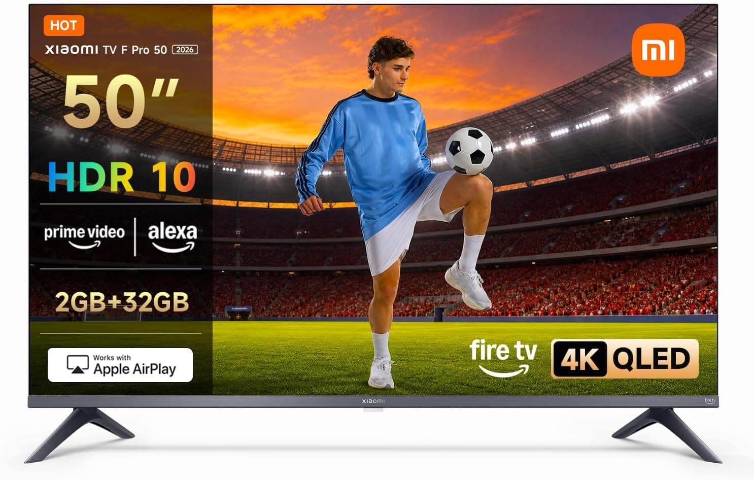 Xiaomi TV F Pro 50 Pollici 4K UHD QLED Smart TV Fire OS8 Triple Tuner DVB-C/S/S2/T/T2 HDR10 Game Boost 120Hz
