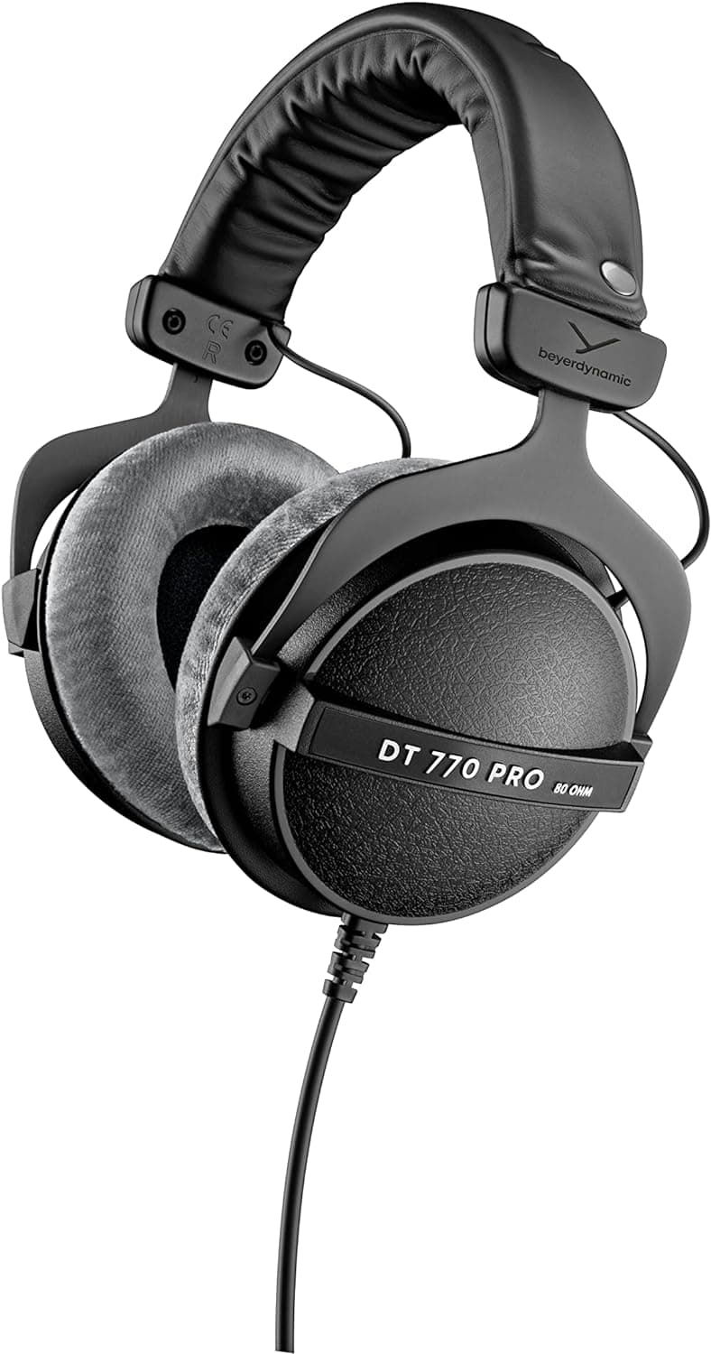 Beyerdynamic DT 770 PRO 80 Ohm noir. Surdo 30cm avec câble. Conçus pour un enregistrement et une écoute professionnels.