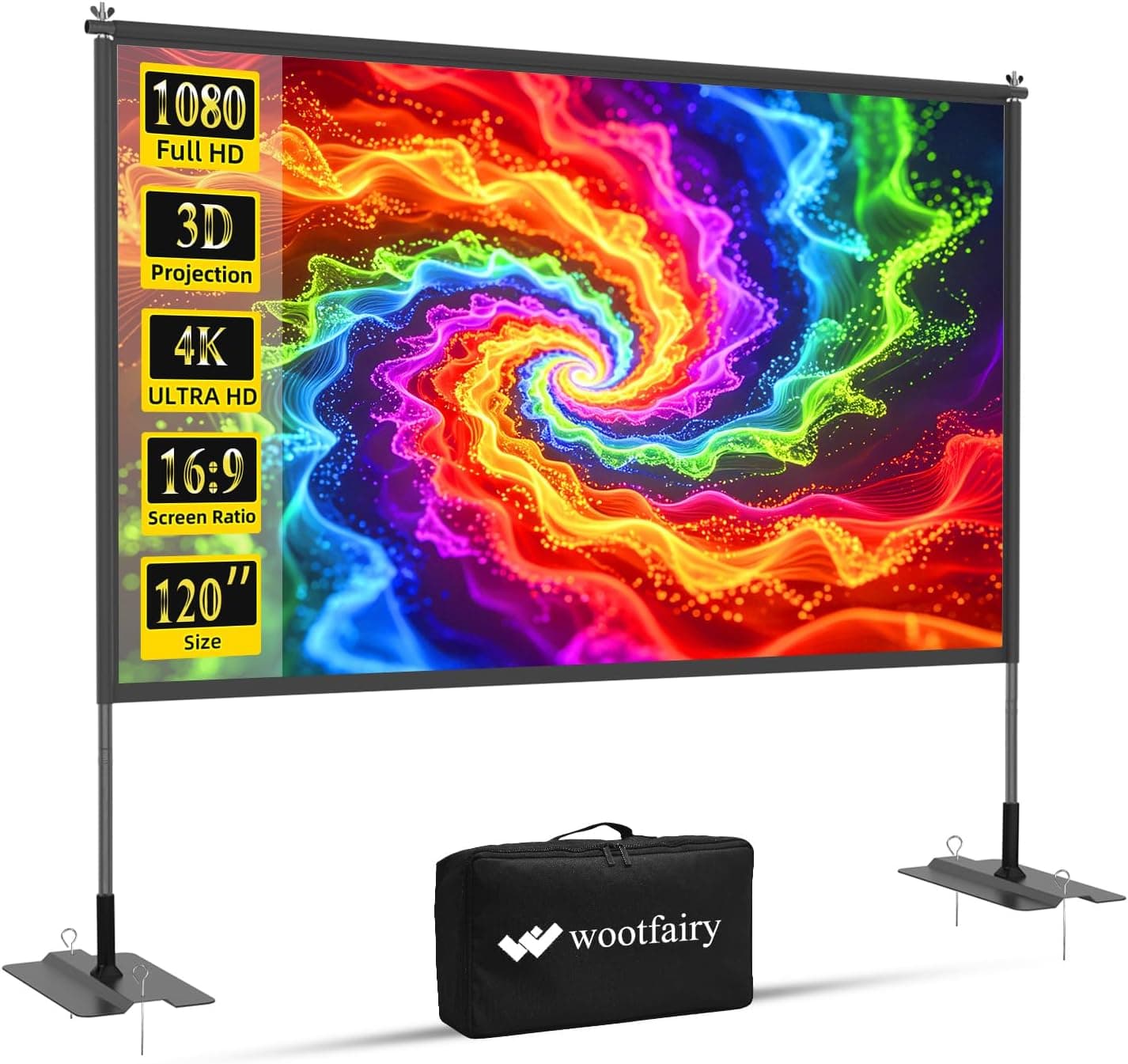 Wootfairy 120 inch Projector Screen with Stand - Best Price