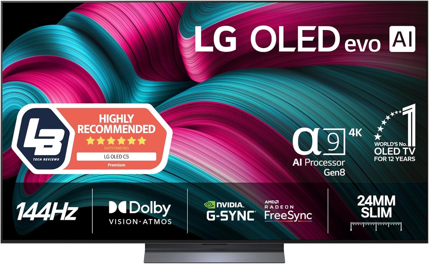 LG OLED evo C5 65-Inch 4K Smart TV (2025) 144Hz Dolby Vision α9 AI Processor Gen8 HDMI 2.1 webOS 25, BästaDeal