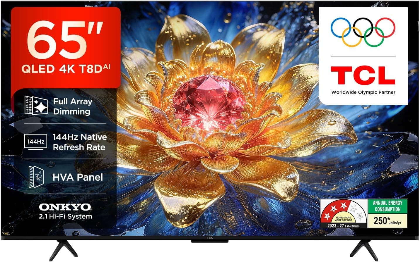 65 इंच TCL 4K UHD स्मार्ट QLED गूगल TV 65T8D नीचे 49% कट डाउन