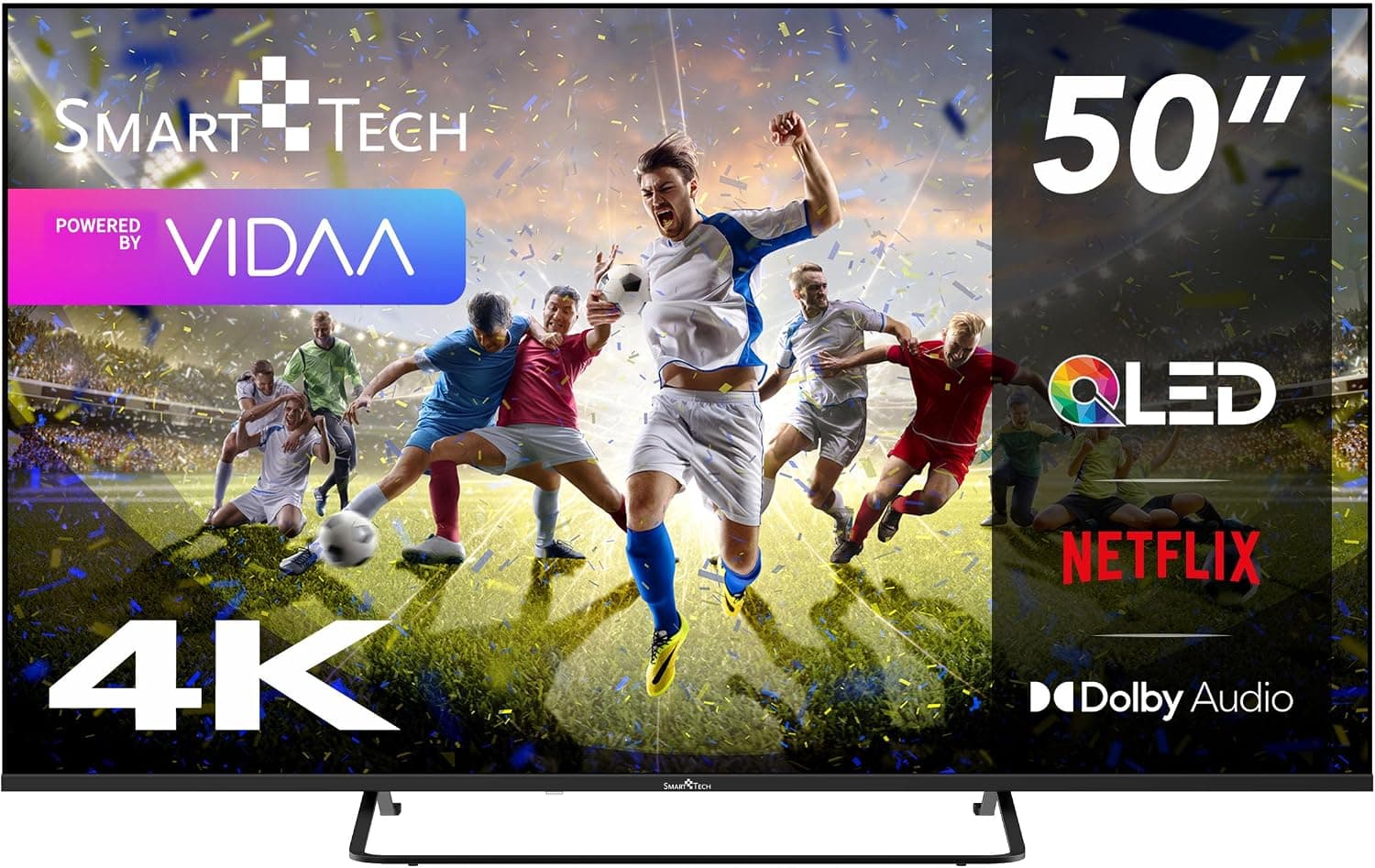 Meilleure offre : Smart Tech TV QLED 4K UHD 50" (126 cm) 50QV02K VIDAA - 3xHDMI - 2xUSB - HDR 10 - Dolby Audio