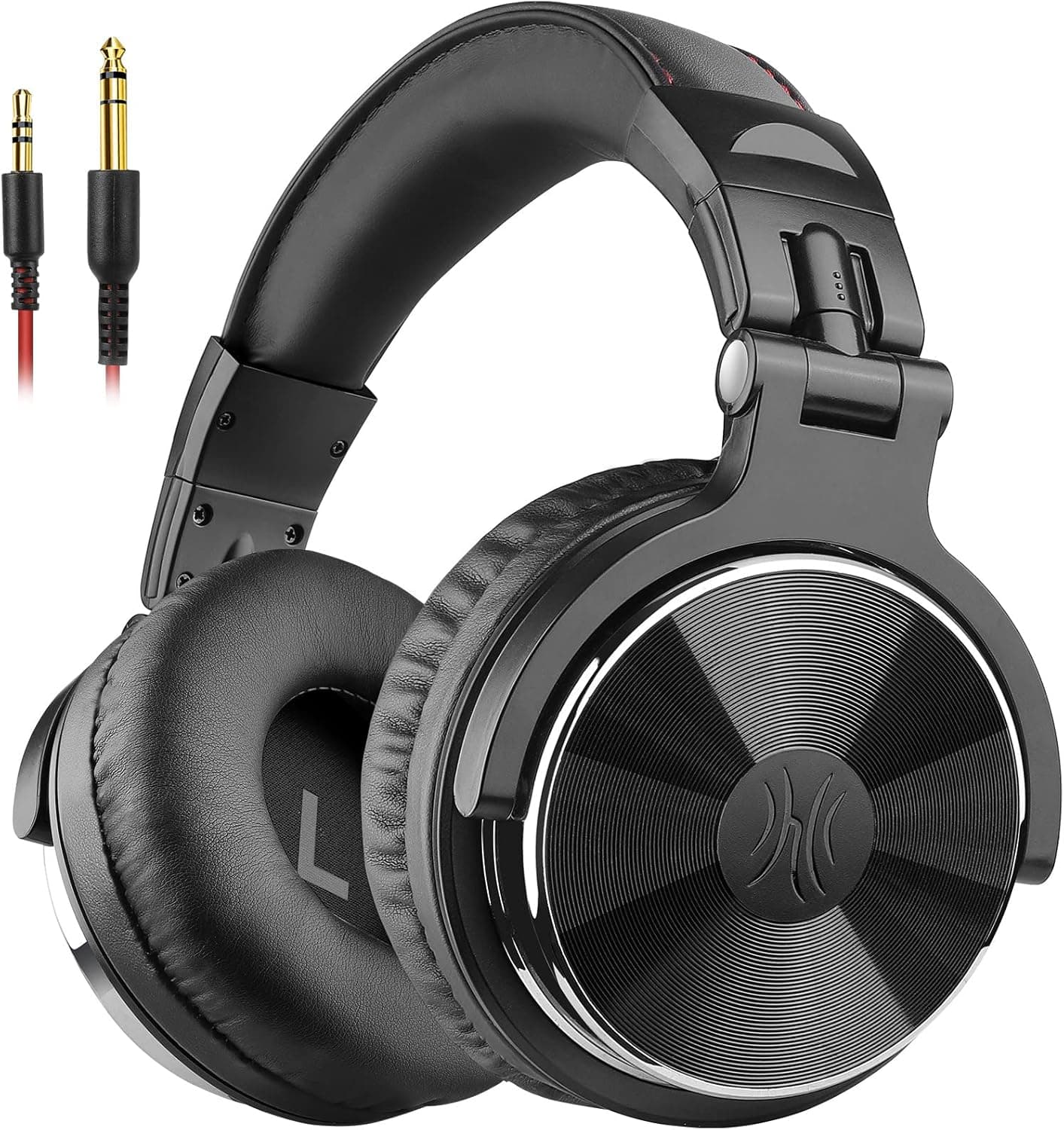 OneOdio Over Ear Headphones with Cable 50mm Driver Bass Sound 6.35 & 3.5mm Jack Share Port Closed DJ Headphones for Studio Podcast Monitor Mobile PC MP3