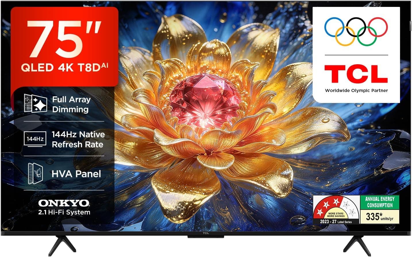 75인치 TCL 4K UHD 스마트 QLED谷歌电视 75T8D，现52% Off