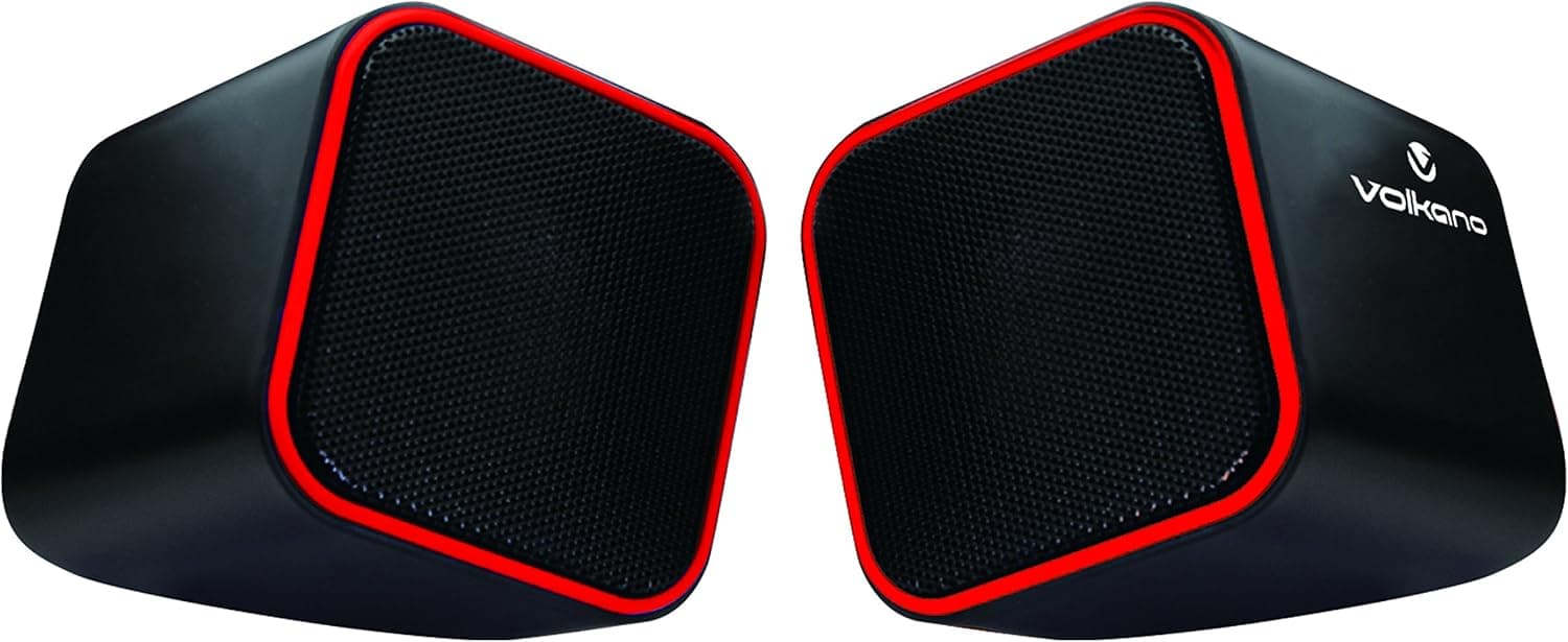 Volkano Diamond Series USB Powered Speakers Red Pack of 2