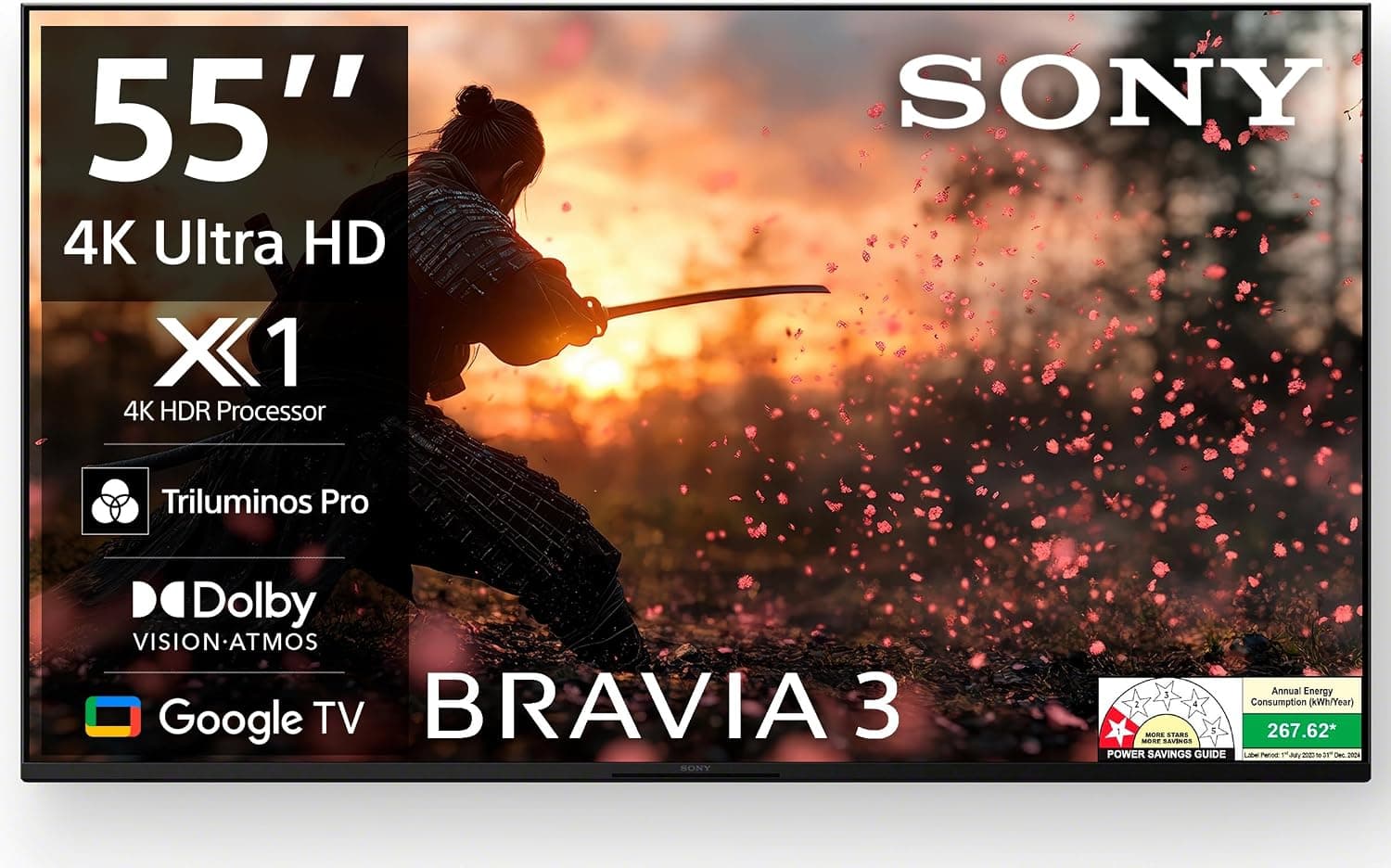 55 इंच कृत्रिम INTELLIGENCE सोनी BRAVIA 3 श्रेणी 4K एलडी गूगल TV के-55S30B (काला) नहरुज 40% छूट