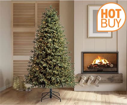 6.5ft (1.9m) Pre-Lit Aspen Artificial Christmas Tree with 1,500 Colour Changing Micro LED Lights