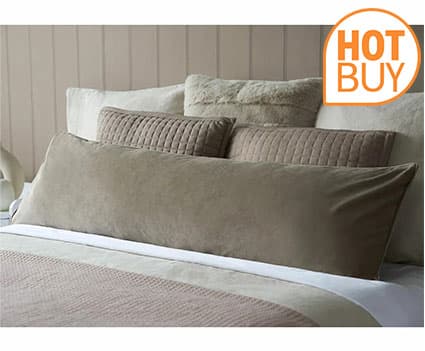 Belledorm Velvet Long Bolster Cushion • In 4 Colours • 43 x 120 cm