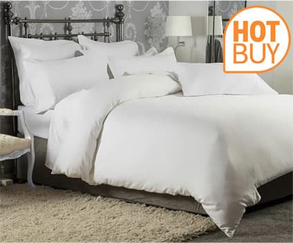 Belledorm 1200 Thread Count Cotton White Bedding Bundle • In 3 Sizes