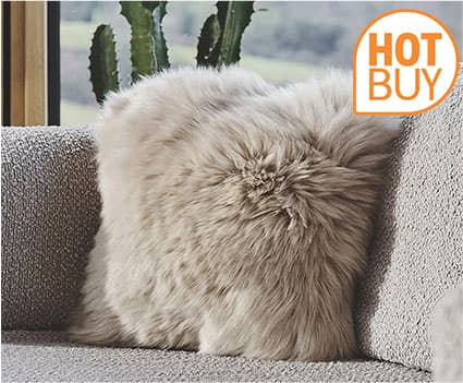 Bowron Single Sided Sheepskin Cushion • 35 x 35cm • In Multiple Colours