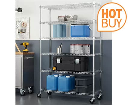 TRINITY EcoStorage™ 6-Tier Chrome Storage Unit with Casters