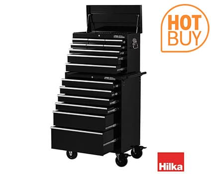 Hilka HD Pro+ 29" (74cm) 15-Drawer Combination Tool Chest Trolley