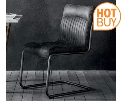 Gallery Capri Ebony Leather Cantilever Dining Chair