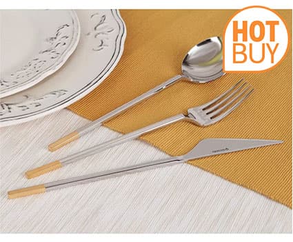 Golden Bell 18/10 Stainless Steel Cutlery Set • 24 Piece