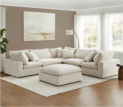 Aiden & Ivy Sereen Fabric 6 Piece Modular Sofa • In 3 Colours • Includes Assembly • Swatch Available