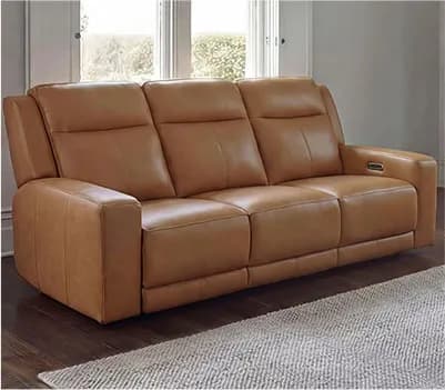 Simon Li Wren Leather 3 Seater Sofa with Power Recliner & Power Headrest • In 2 Colours • Includes Assembly • Swatch Available
