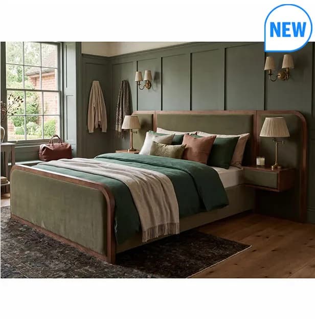 Travis Bed Green Velvet Bed Frame • In 2 Sizes • Includes Assembly