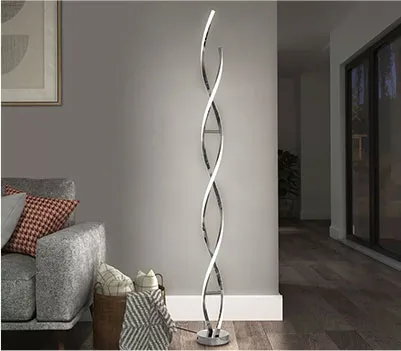 Artika Chrome Swirl LED Floor Lamp