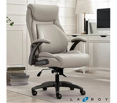 La-Z-Boy Air Lumbar Manager's Office Chair with Flip Up Arms, Beige