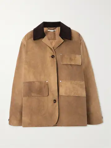 Stella McCartney Corduroy-Trimmed Washed Organic Cotton-Canvas Jacket