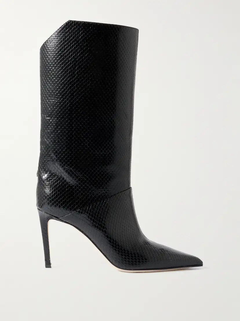 JIMMY CHOO Beren 85 snake-effect leather boots