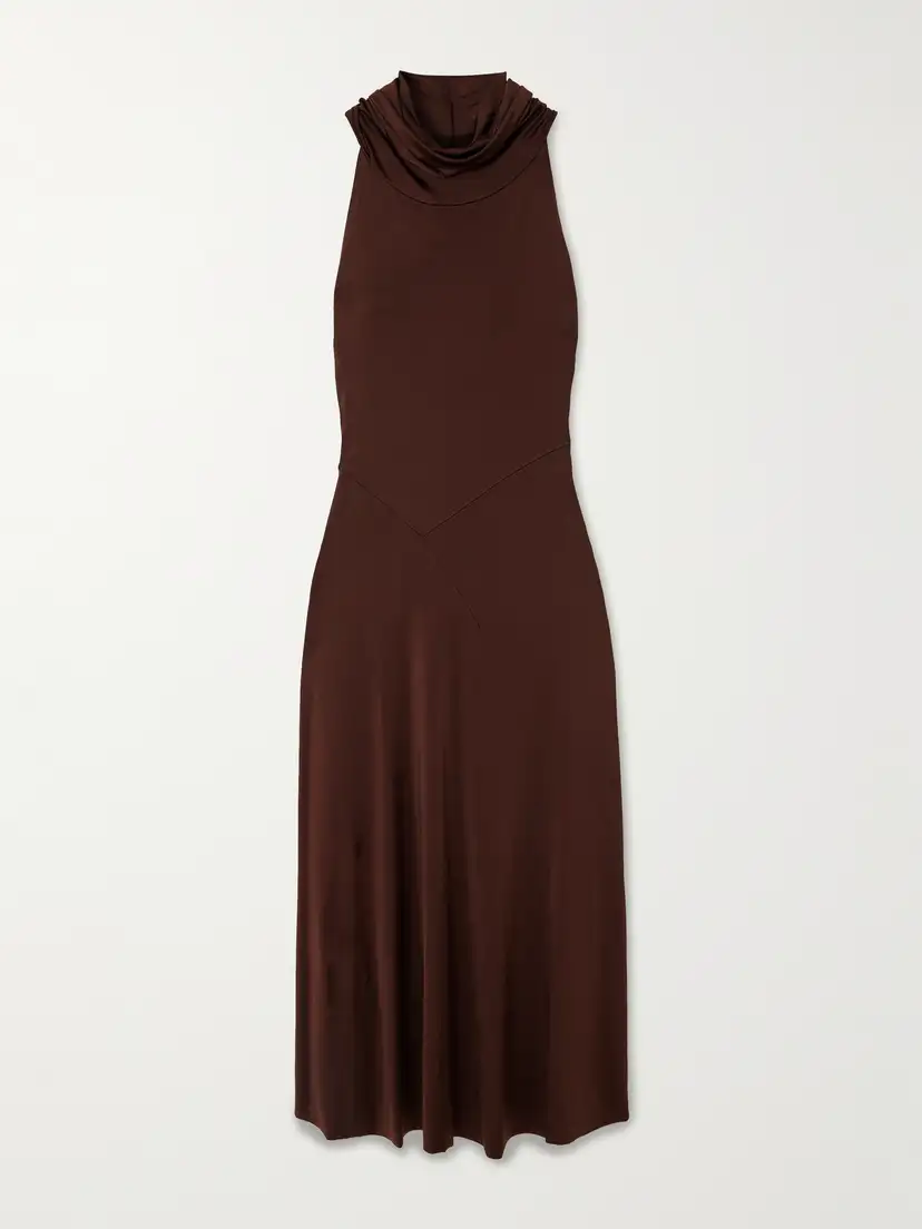 VICTORIA BECKHAM Hooded stretch-jersey midi dress