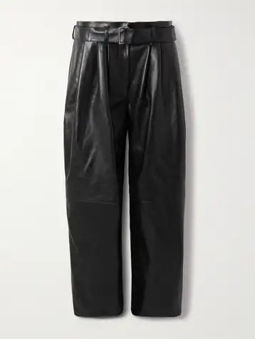 MAGDA BUTRYM Belted leather tapered pants