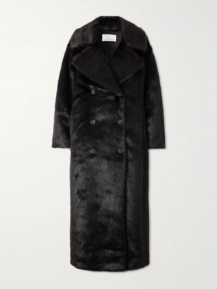 THE FRANKIE SHOP Joni double-breasted plush coat