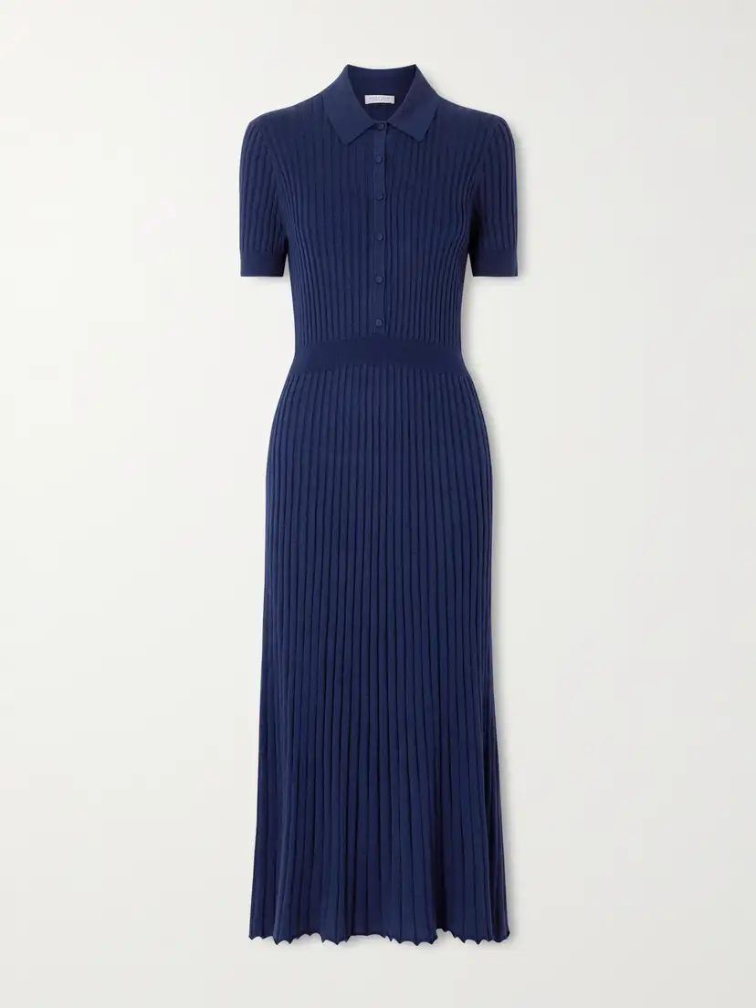 GABRIELA HEARST Ribbed cashmere and silk-blend midi dress
