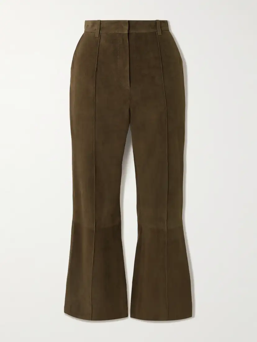 Victoria Beckham — Cropped suede flared pants