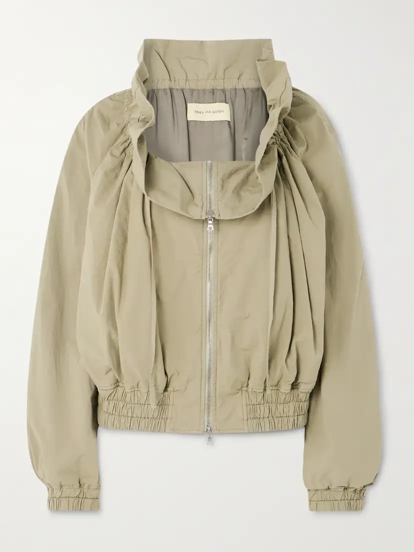 Dries Van Noten — Ruffled gathered cotton-blend jacket