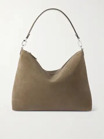 Totême — Bevel medium textured-suede tote