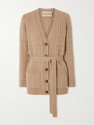 Valentino Garavani Cable-Knit Cashmere Cardigan