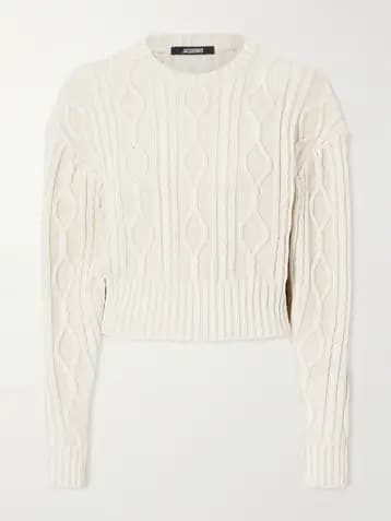 JACQUEMUS Amelo cable-knit cotton sweater