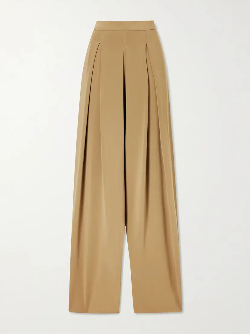 Max Mara — Pleated crepe wide-leg pants